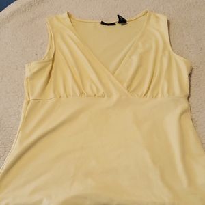 New York & Co yellow cross over sleeveless top